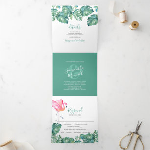 Destination Wedding Invitation Drieluik Uitnodiging