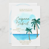 Destination Wedding Invitation Kaart (Voorkant / Achterkant)