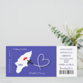 Destination Wedding Rhodes Greece Ticket Kaart (Staand voorkant)