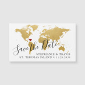 Destination Wedding Save the Date Gold Kaart Magne (Voorkant)