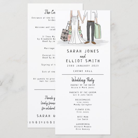 Destination Wedding Suitcases Flat Program Programma (Voorkant / Achterkant)