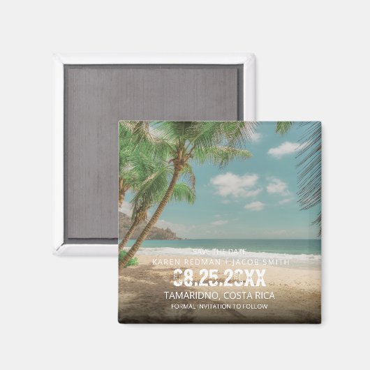 Destination Wedding Tropical Beach Save the Date  Magneet (Voorkant / Achterkant)