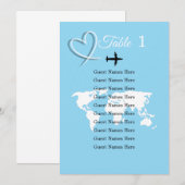 Destination Wedding Wereldkaart Tafel Plan Kaart (Voorkant / Achterkant)