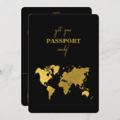 Destination Wedding World Passport Black Gold Kaart (Voorkant / Achterkant)
