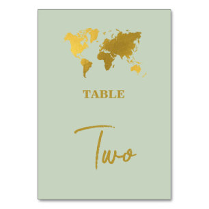 Destination Wedding World Passport Sage Green Gold Kaart
