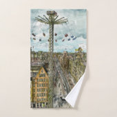 Destinations | Watercolor European Swing Ride (Serviette à main)