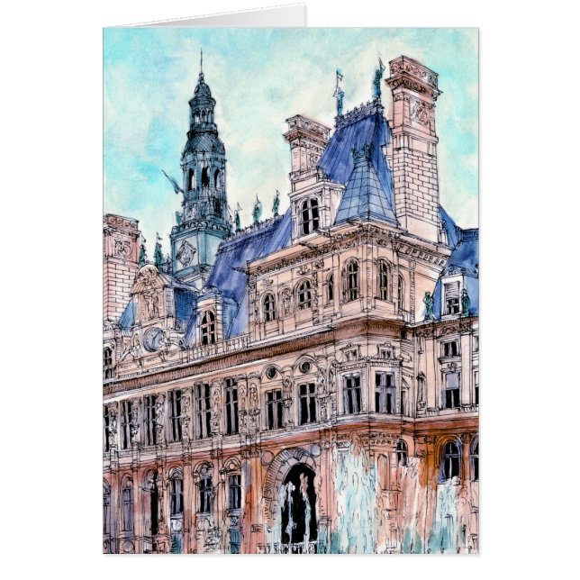 Destinations | Watercolor Rustic Hotel de Ville (Devant)