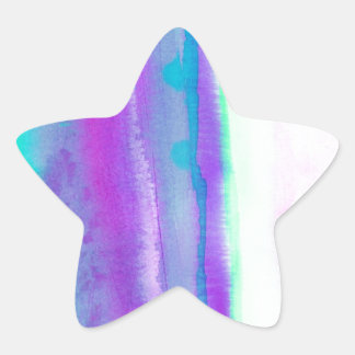Destiny1.2 Abstracte waterverf in pastel en neon Ster Sticker