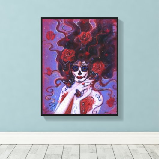 Destiny Day of the Dead poster van Renee Canvas Afdruk (Insitu (Houten vloer))