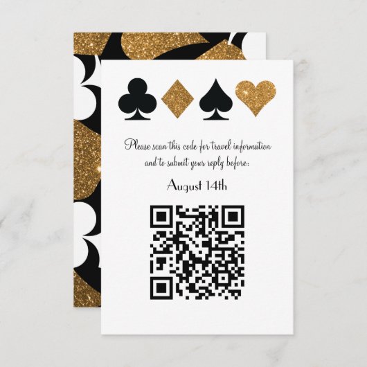 Destiny Gold Las Vegas Wedding QR code Antwoord (Voorkant / Achterkant)