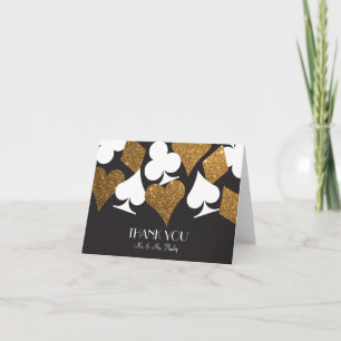 Destiny Las Vegas bedankkaart Faux Gold Glitter
