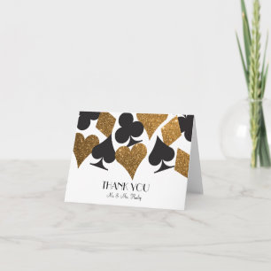Destiny Las Vegas bedankkaart Faux Gold Glitter