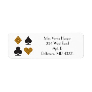 Destiny Las Vegas Bruiloft Faux Gold Glitter Label