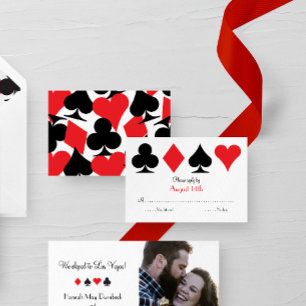 Destiny Las Vegas Bruiloft RSVP antwoordkaart Kaartje