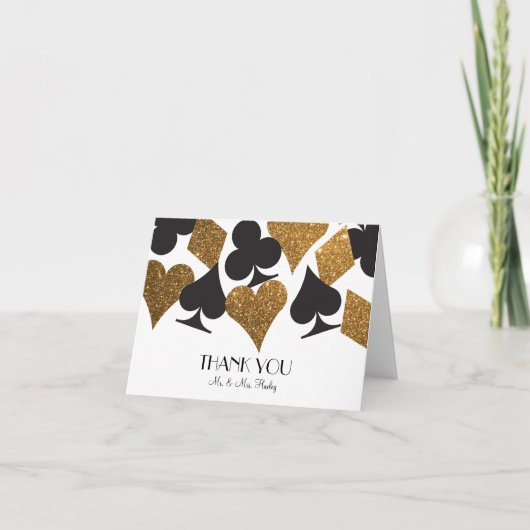 Destiny Las Vegas Carte de remerciements Faux Gold (Devant)