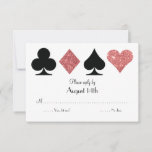 Destiny Las Vegas Mariage réponse rose or parties<br><div class="desc">Parfait pour un mariage de Las Vegas,  cette fausse parties scintillant rose et carte en réponse noire est glitzy et glamour.</div>