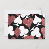 Destiny Las Vegas Reception Roos Gold Glitter Kaart (Achterkant)