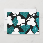 Destiny Las Vegas Wedding RSVP Blauwgroen glitter (Achterkant)