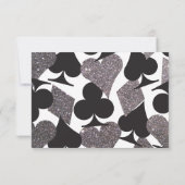 Destiny LasVegas Trouwantwoord faux zilveren glitt RSVP Kaartje (Achterkant)