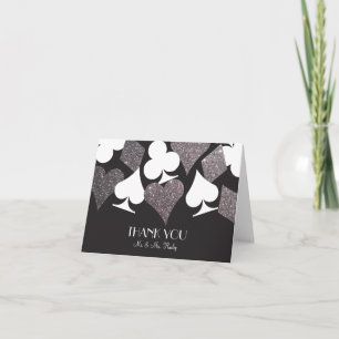 Destiny Vegas bedankkaart Faux Silver Glitter