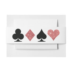 Destiny Vegas Invite Roos Gouden Glitter Bellyband Uitnodigingen Wikkel