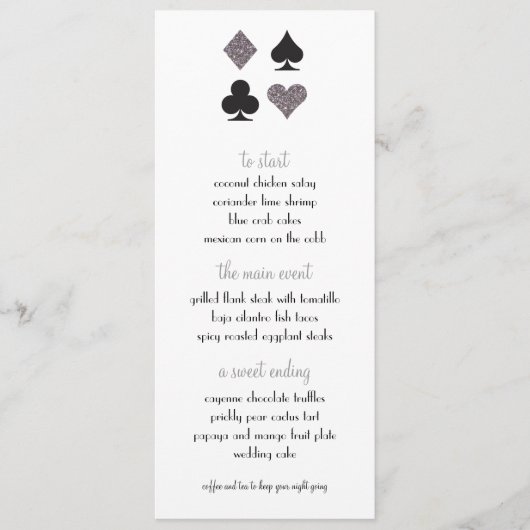 Destiny Vegas Mariage Menu Faux Platinum Parties s (Devant)