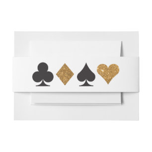 Destiny Vegas Nodig Faux Gold Glitter Bellyband ui Uitnodigingen Wikkel