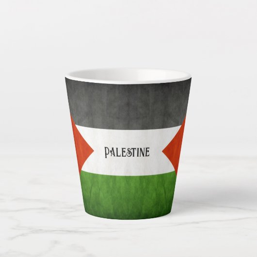 Destitué Grunge Palestine Drapeau Latte Mug (Devant)