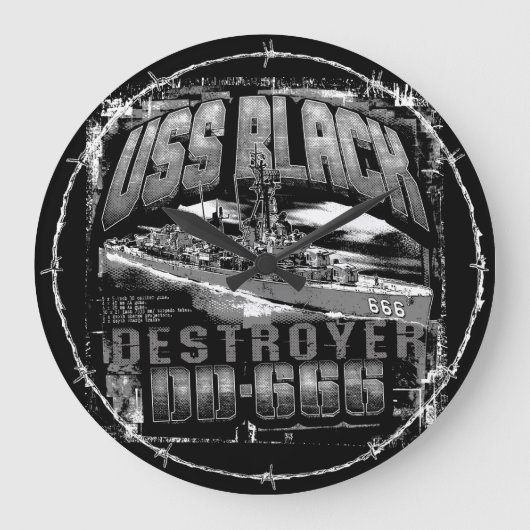 Destroyer Black Grote klok met acrylwand (Voorkant)