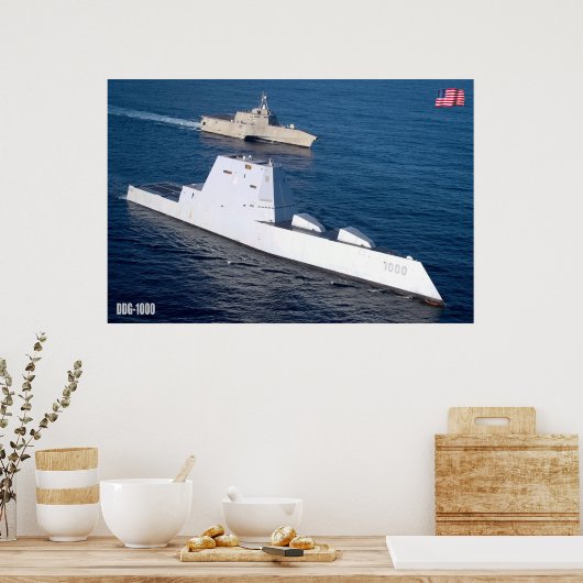 DESTROYER MET GIDDELDE MISSIE - DDG-1000 POSTER (Keuken)