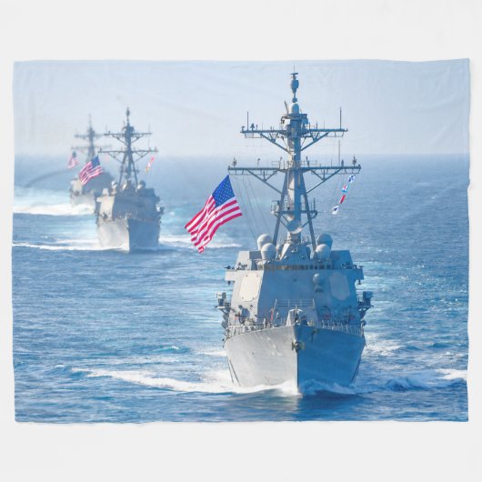 DESTROYER MET GIDDELDE MISSIE - DDG-102 FLEECE DEKEN (Voorkant (Horizontaal))