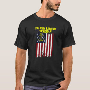 Destroyer USS John S. Mccain DDG-56 Veterandag T-shirt