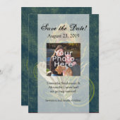 Détail artistique Paon Mariage 5x7 Save the Date (Devant / Derrière)