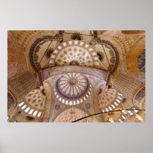 Detail Blauwe Moskee Plafond Poster
