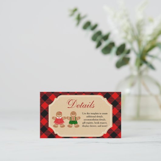 Detail Card Gingerbrood Holiday Cookie Informatiekaartje (Staand voorkant)
