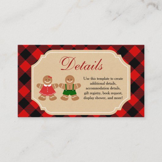 Detail Card Gingerbrood Holiday Cookie Informatiekaartje (Voorkant)