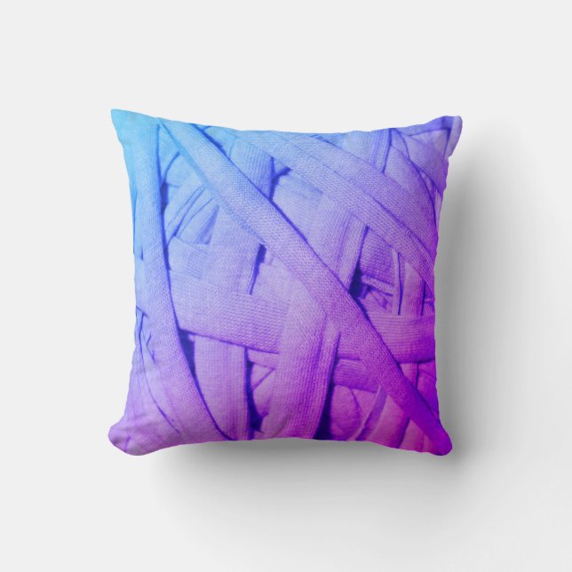 Détail de fil bleu violet Texture Coussin Oreiller (Recto)