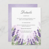 Détail de la carte d'information pour les invités  (Devant / Derrière)