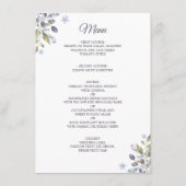 Détail de mariage Menu Combo Fleurs Bleu Poussiére (Dos)