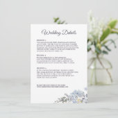Détail de mariage Menu Combo Fleurs Bleu Poussiére (Debout devant)