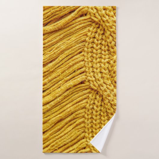 Détail du pull jaune arrière - plan (Serviette de bain)