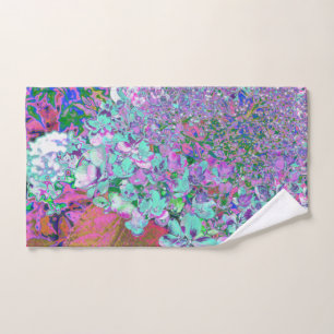 Détail élégant d'hortensia Aqua et Purple Limeligh