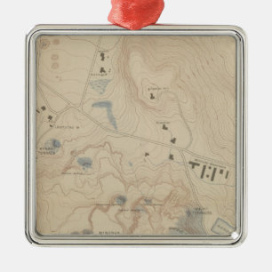 Detail Map van Mammoth Hot Springs Metalen Ornament