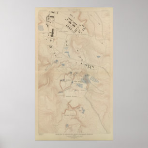 Detail Map van Mammoth Hot Springs Poster