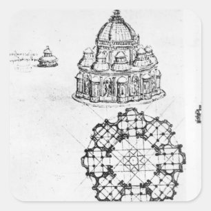 Detail of a Centralised Church, c.1488 Vierkante Sticker