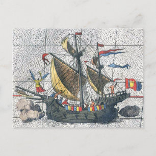 Detail Ortelius Map Magellan Ship Victoria Briefkaart