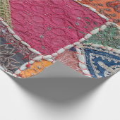 Detail oude kleurrijke patchwork tapijt, India. Sl Cadeaupapier (Hoek)