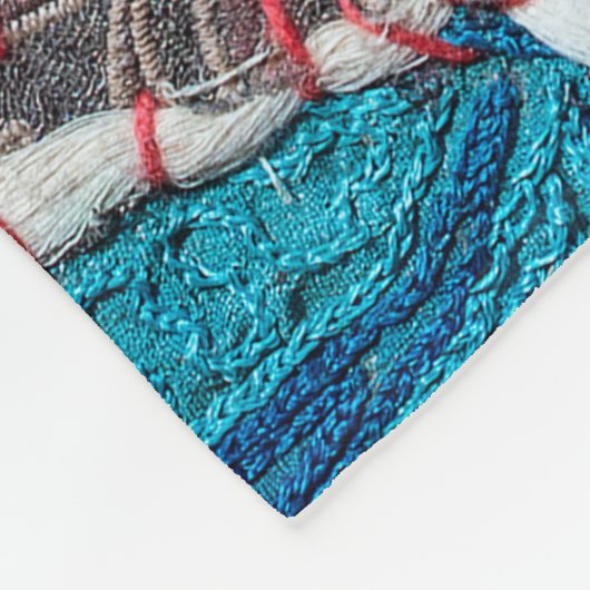 Detail oude kleurrijke patchwork tapijt, India. Sl Fleece Deken (Hoek)