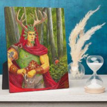 Detail portret van Cernunnos de Keltische Oak King