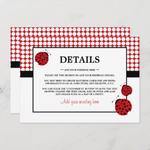 Detail Rode Ladybug Kinderfeest Kaart